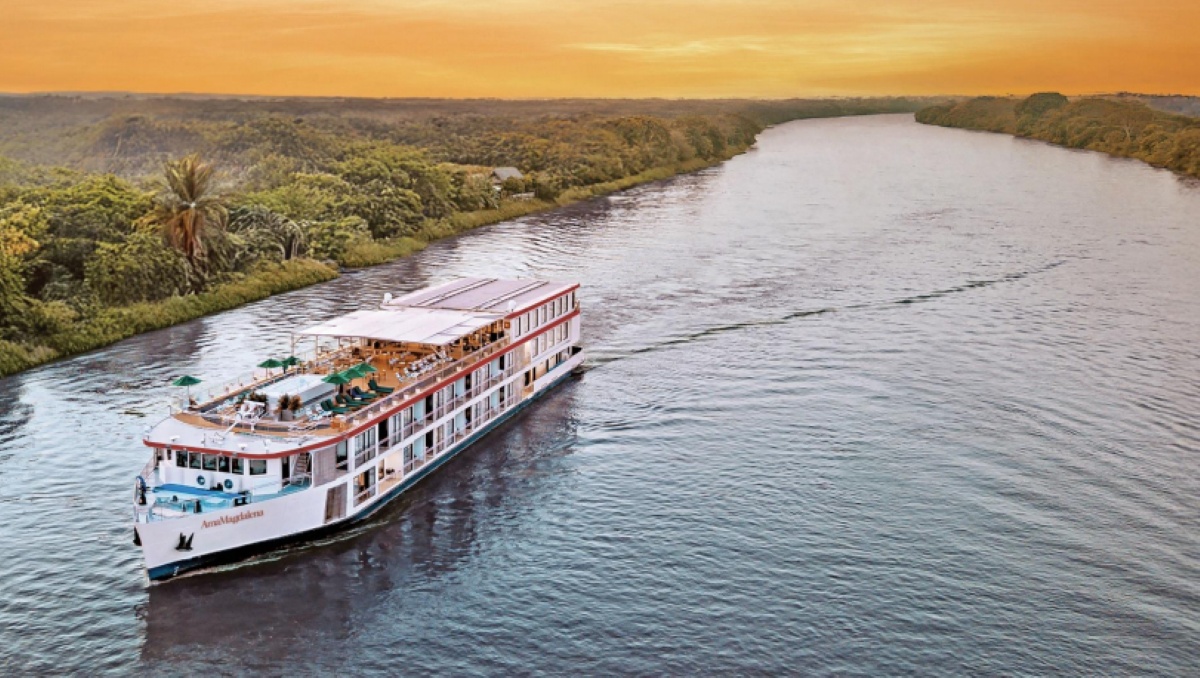 AmaWaterways river ship sailing on Colombia’s Magdalena River.
