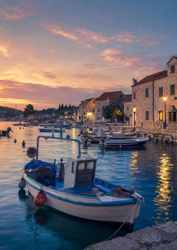 4) Fishing harbor at dusk